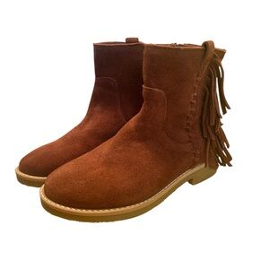 Kids Zara 12(30) suede mocassin tassel ankle zip boots cute stylish rubber sole‎